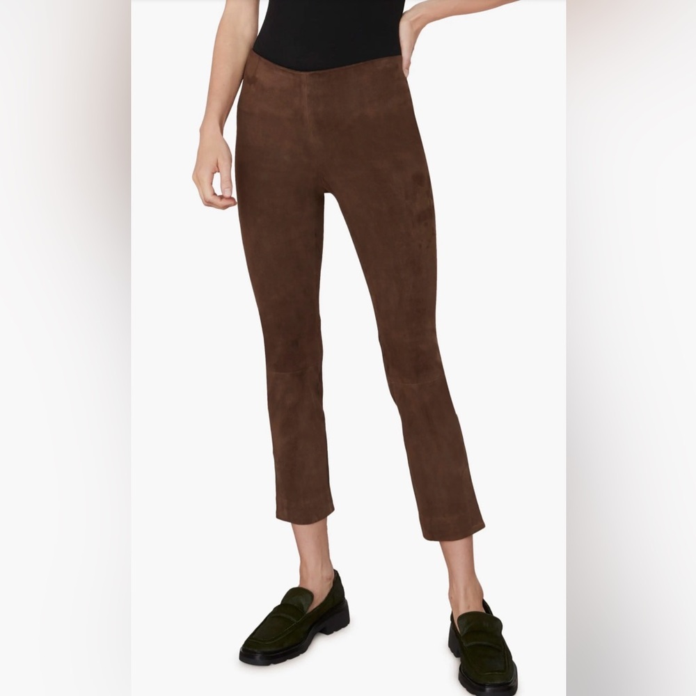 Vince Stretch Suede Split Hem Crop Legging Brown Size XS